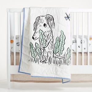 Crate and Barrel Kids Crib Quilt and Bedding